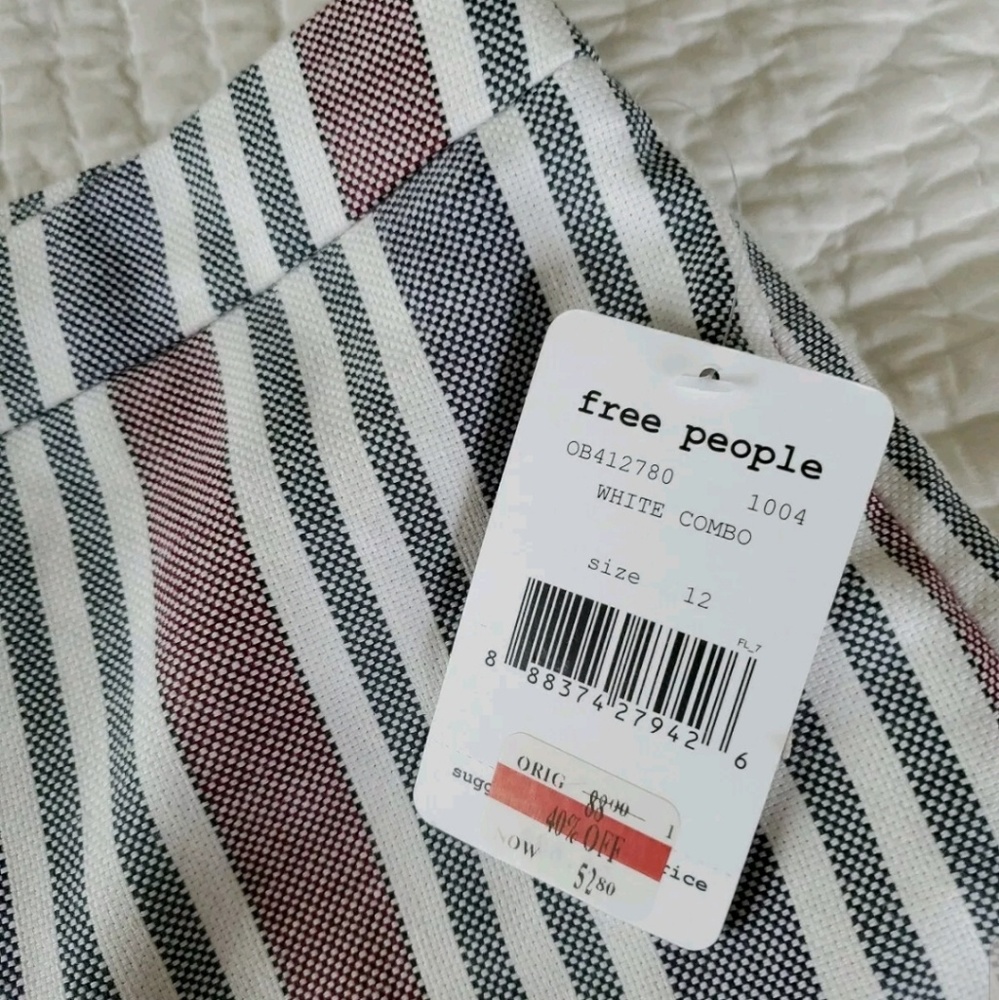 FREE PEOPLE- high rise, crop pant, size 12 NEW